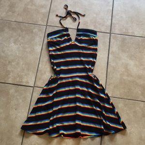 Vintage 90s Charlotte Rouse Rainbow striped dress
